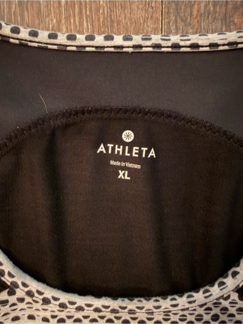 Athleta Black and Grey Patterned Panel Midi Dress - Picture 2 of 4